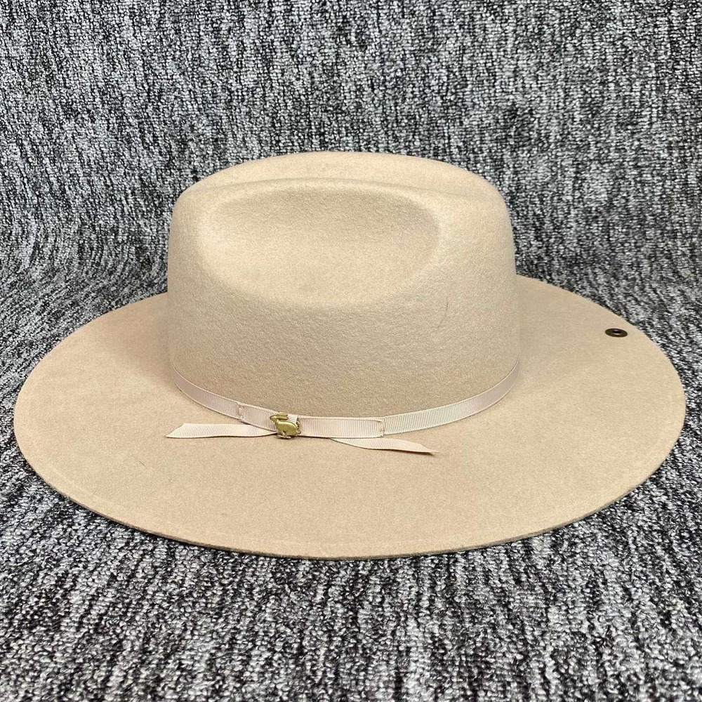 Peter Grimm Wide Brim Fedora Hat Tan Wool Felt Boho Western Rabbit Pin Unisex - Picture 1 of 9